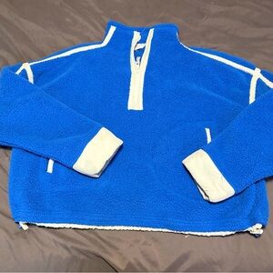 FP Movement by Free People Blue and White Fleece Sweatshirt